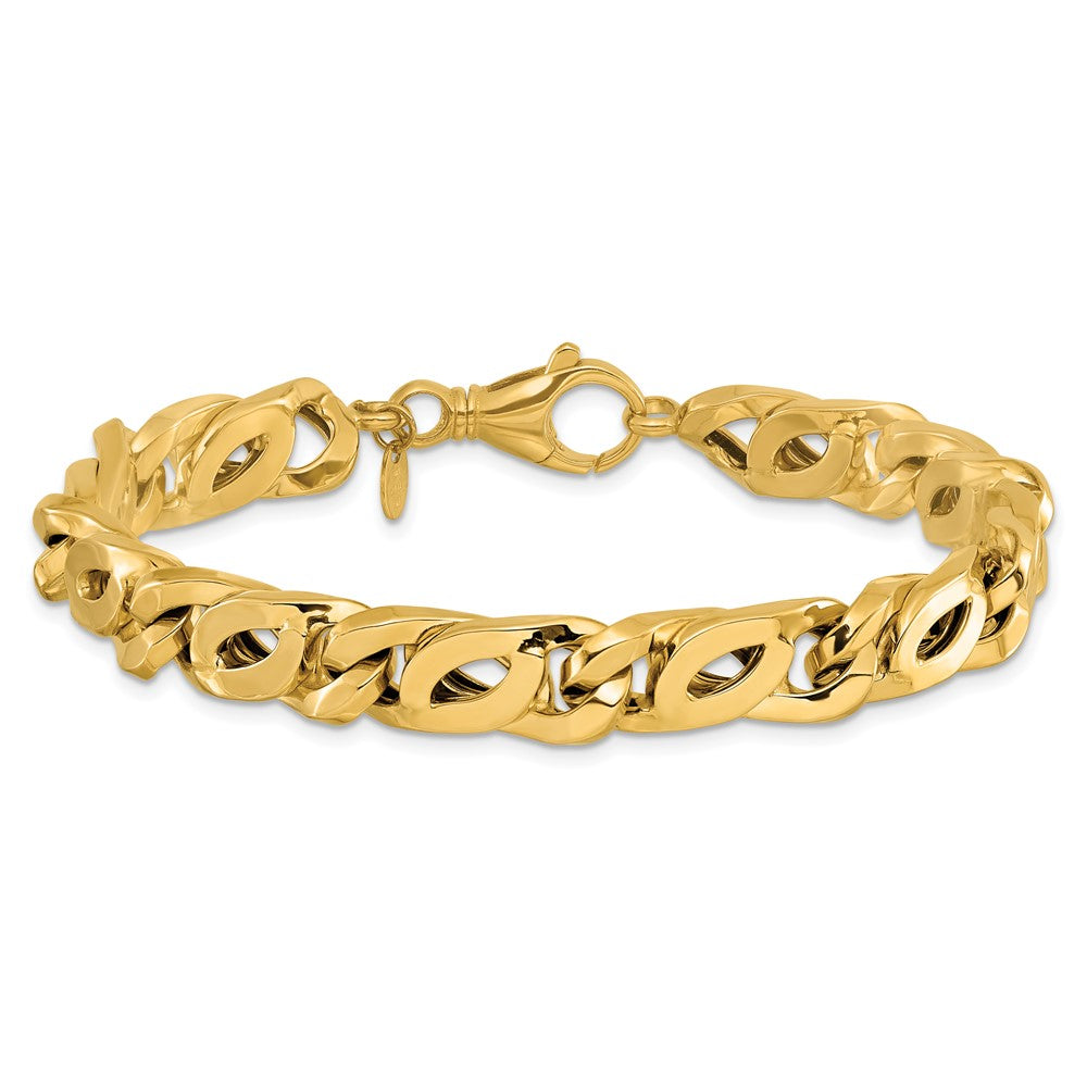14K Yellow Gold Men'S Polished Fancy Link Bracelet