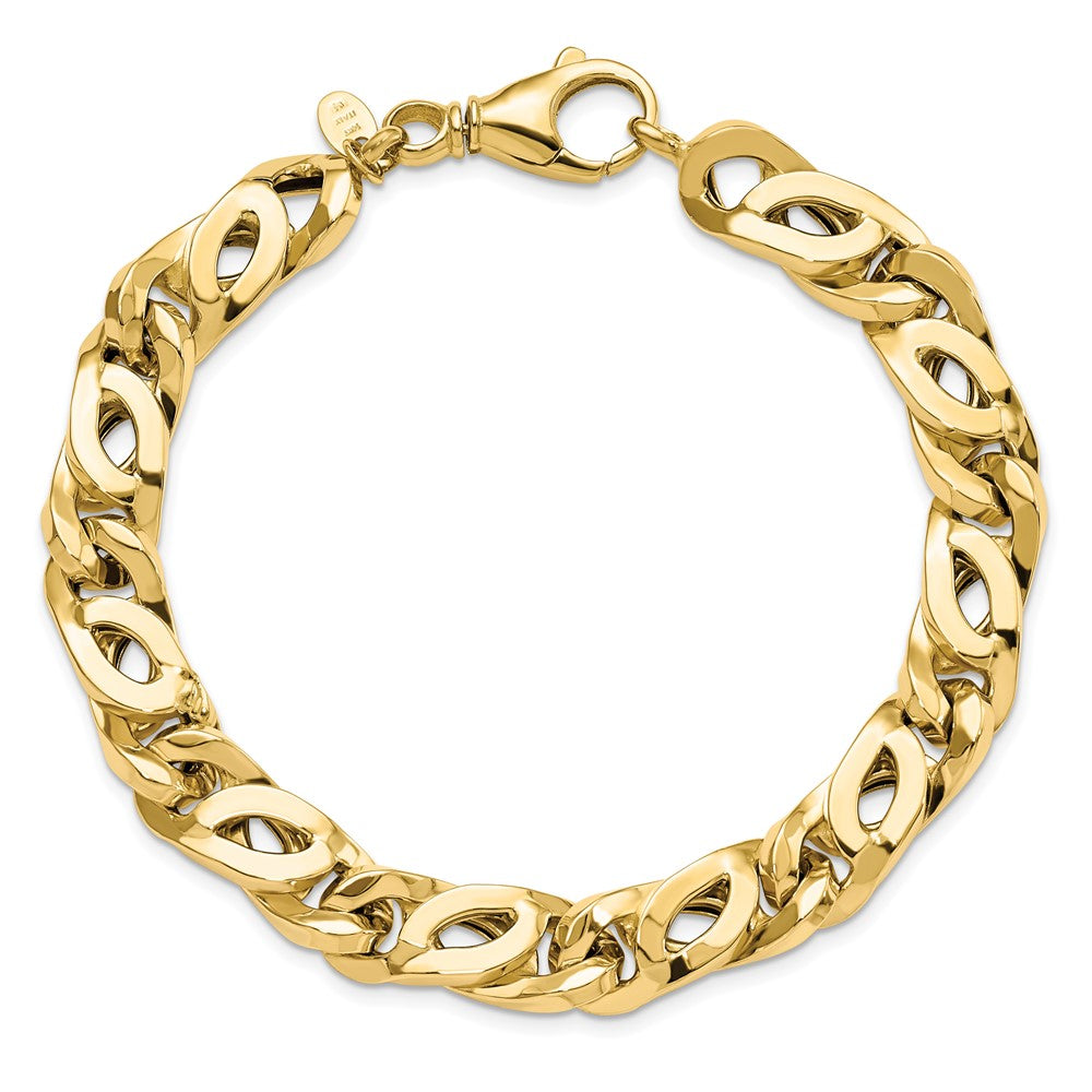 14K Yellow Gold Men'S Polished Fancy Link Bracelet