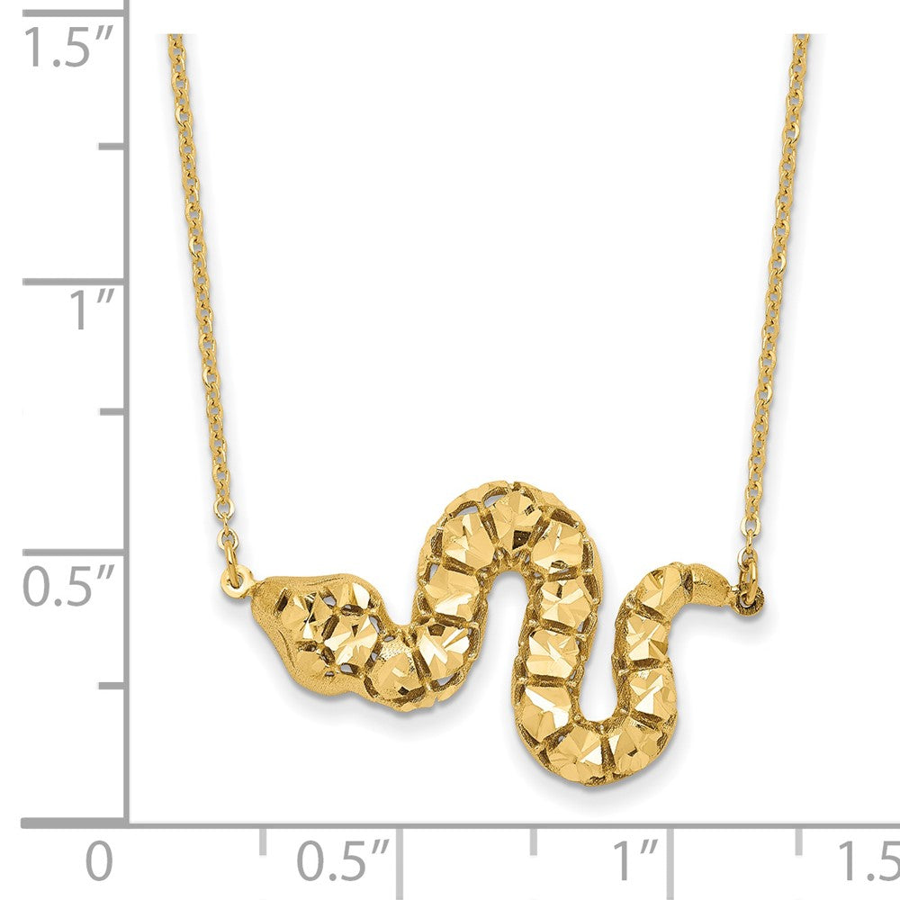14K Yellow Gold D/C Snake Necklace