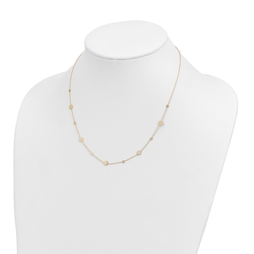 14K Yellow Gold Polished Disc Necklace