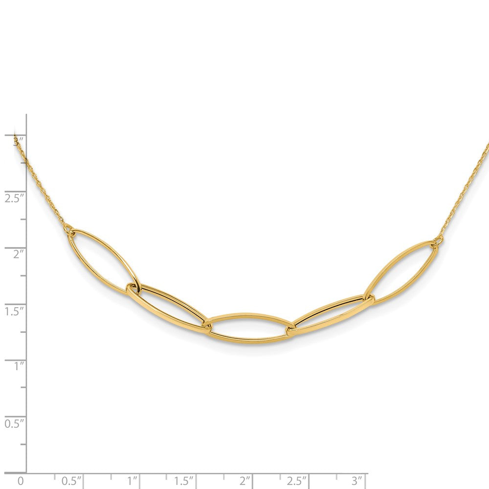 14K Yellow Gold Polished Fancy Link 16.5In With 1In. Ext Necklace