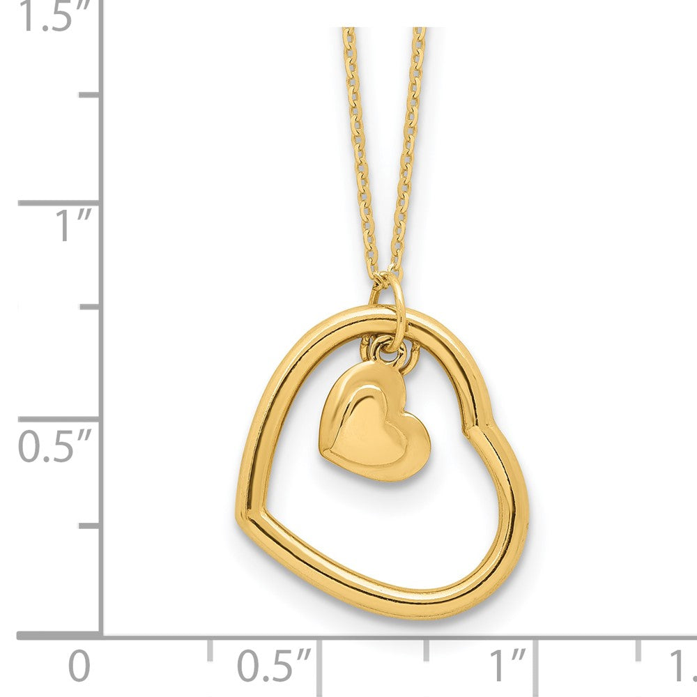 14K Yellow Gold Polished Heart Pendant Necklace