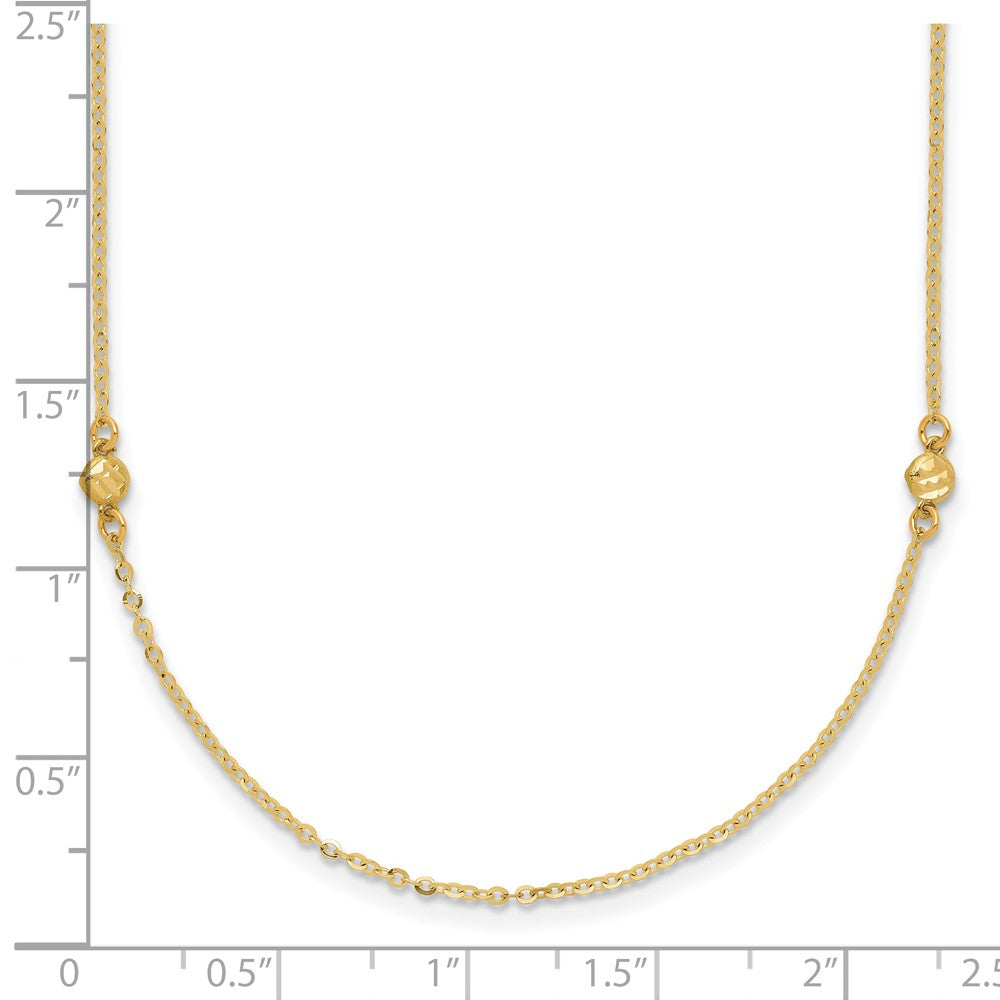 14K Yellow Gold Polished D/C 18In Necklace