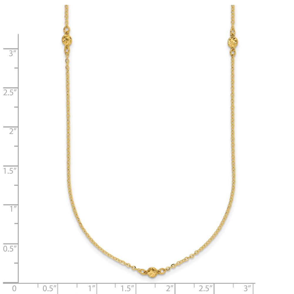 14K Yellow Gold Polished D/C 22In Necklace