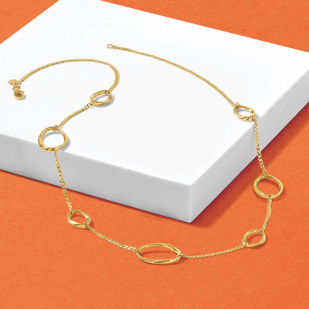 14K Yellow Gold Polished Oval Link 20In Necklace