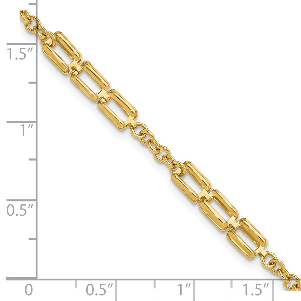 14K Yellow Gold Polished Fancy Link Bracelet