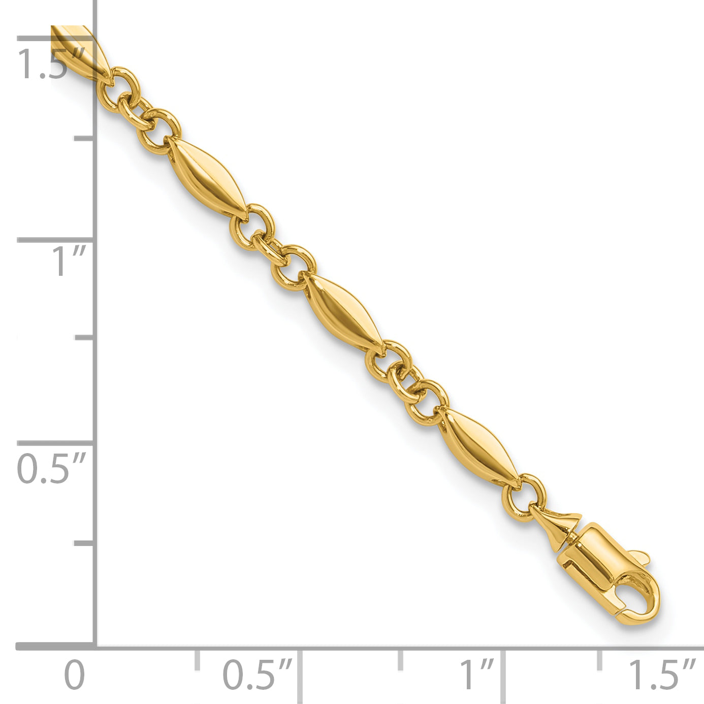 14K Yellow Gold Polished Fancy Link Bracelet