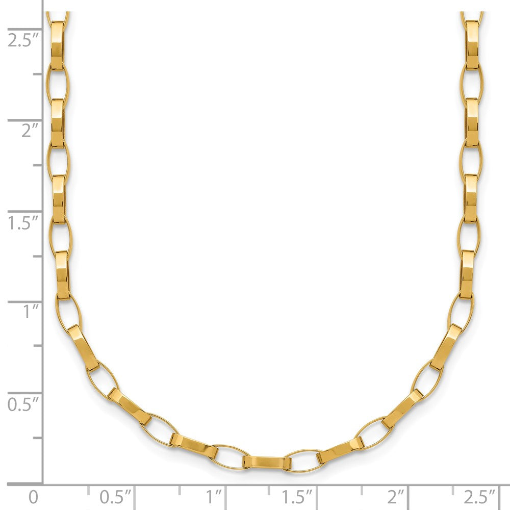14K Yellow Gold Polished Fancy Link With .5In Ext. Necklace