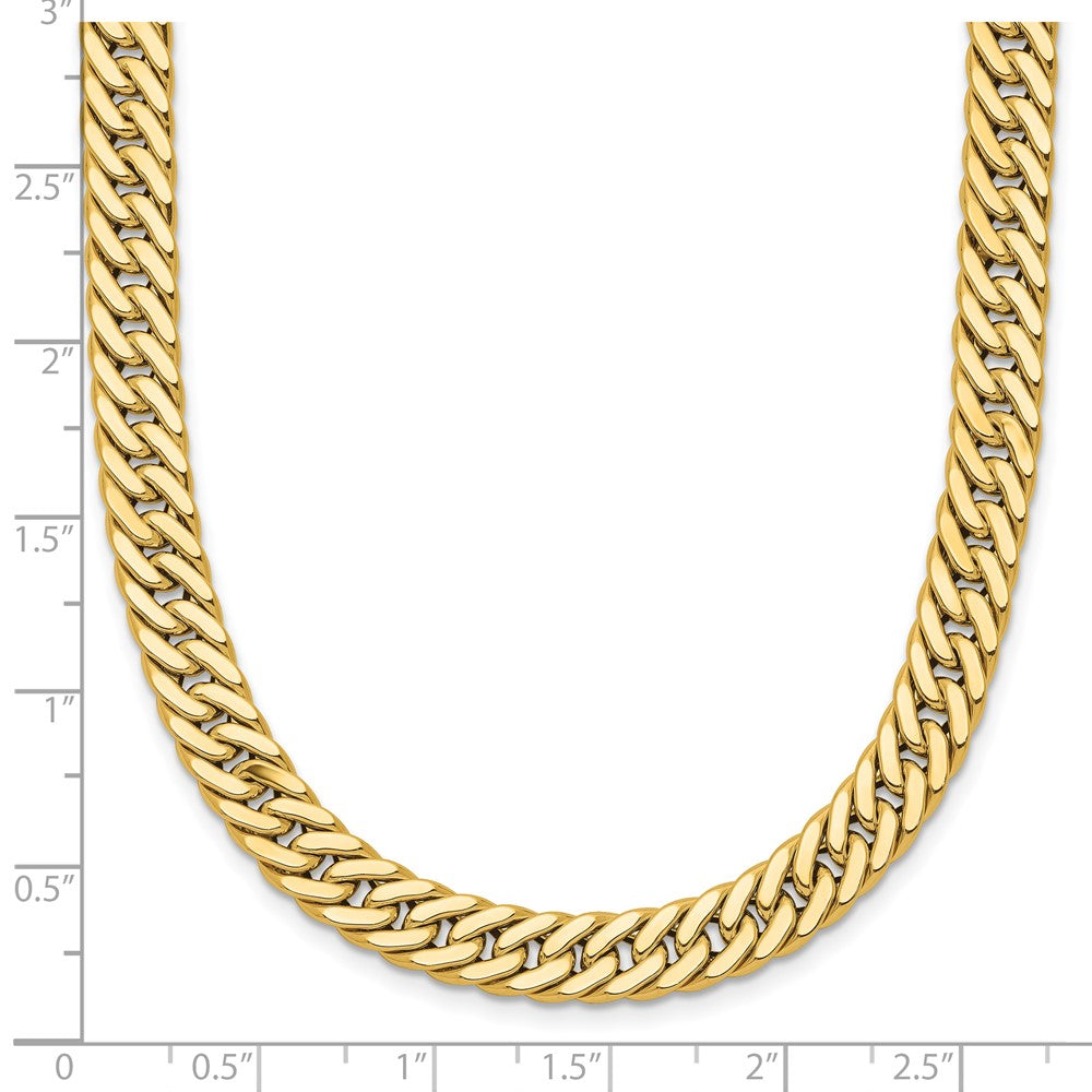14K Yellow Gold Polished And Satin Reversible Fancy Curb Necklace