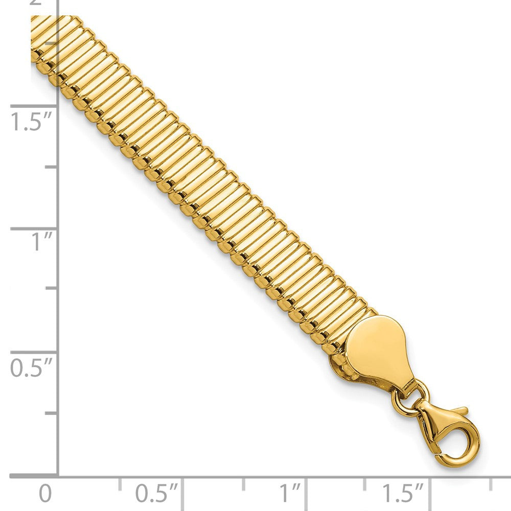 14K Yellow Gold Polished Ridged Bracelet