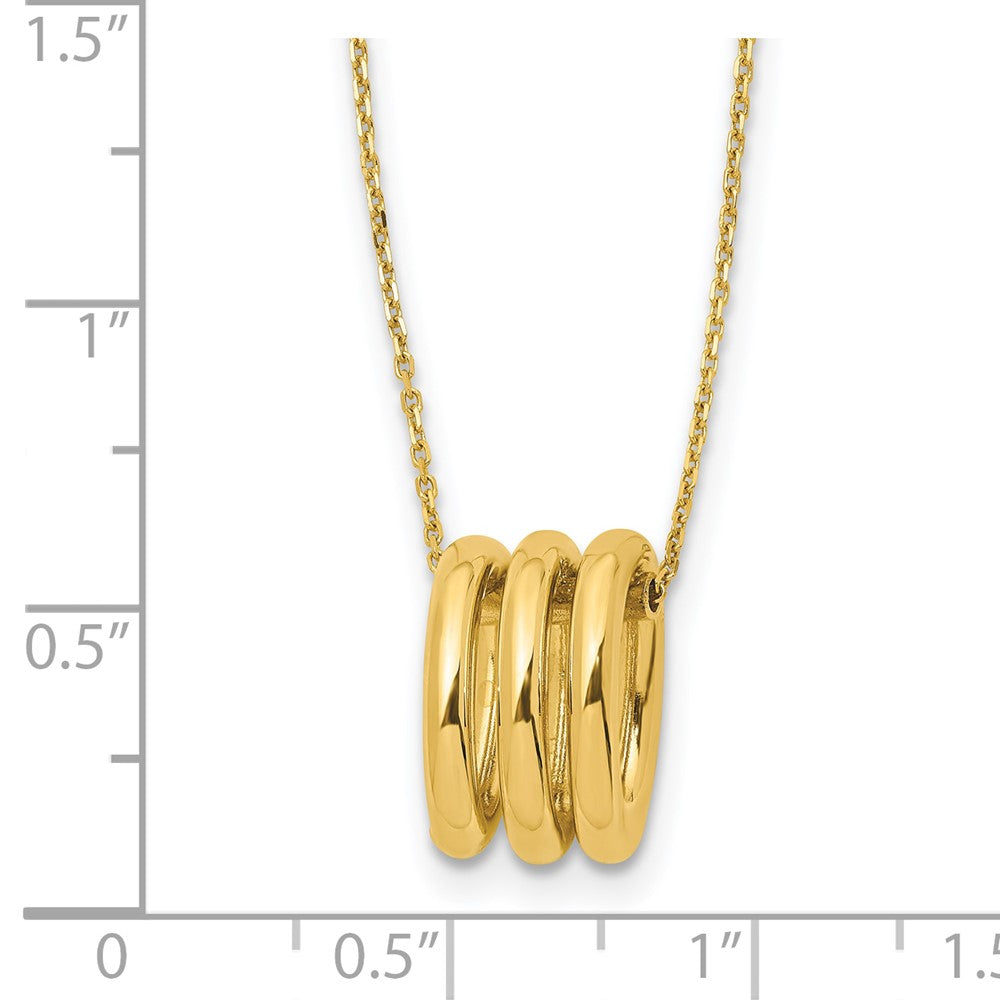 14K Yellow Gold Polished Oval Links With 2In Ext. Necklace