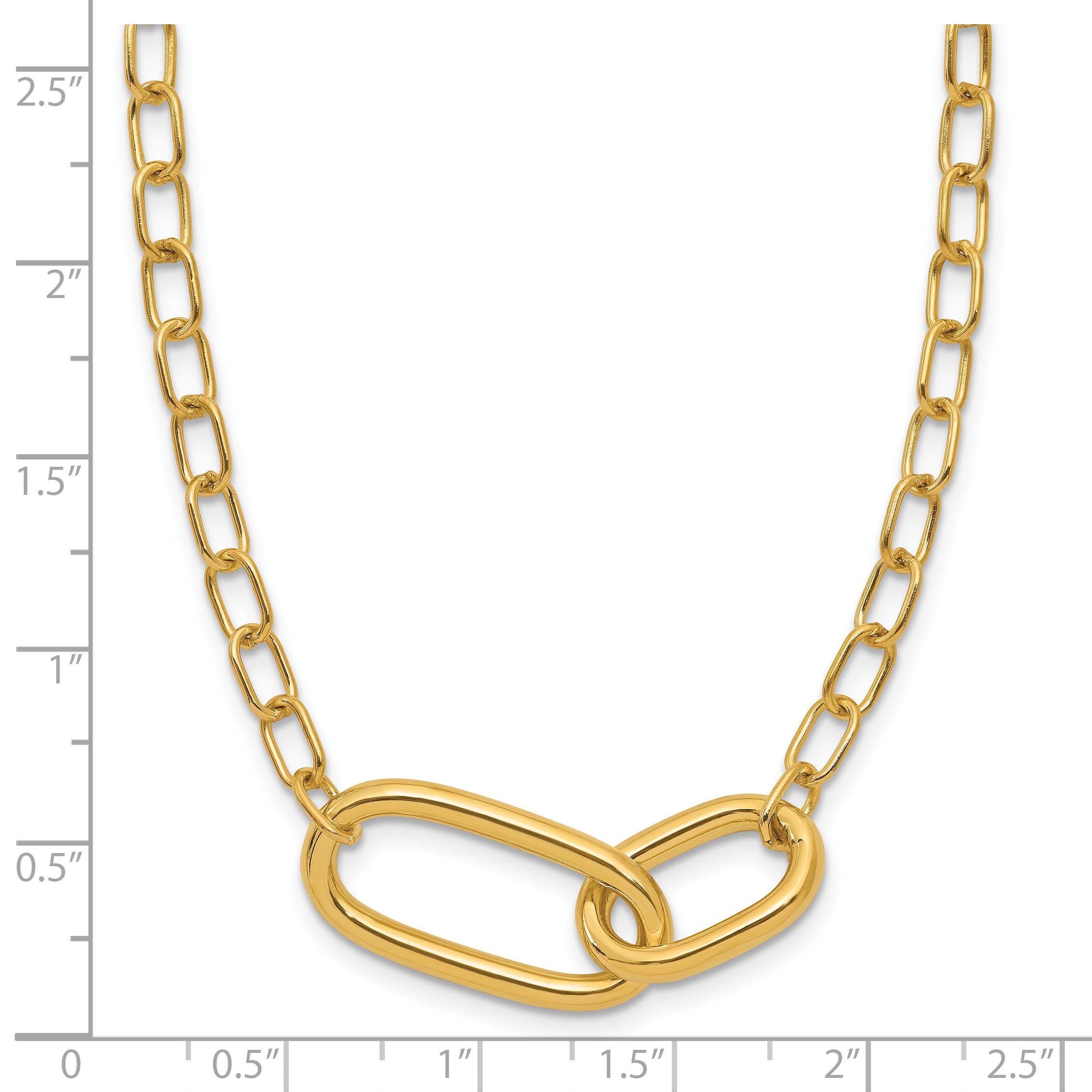14K Yellow Gold Polished Fancy Link Necklace