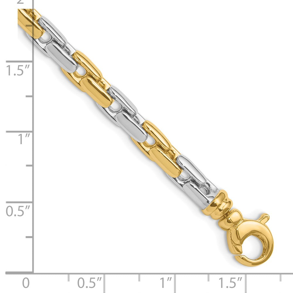 14K Two Tone Polished Fancy Link Bracelet