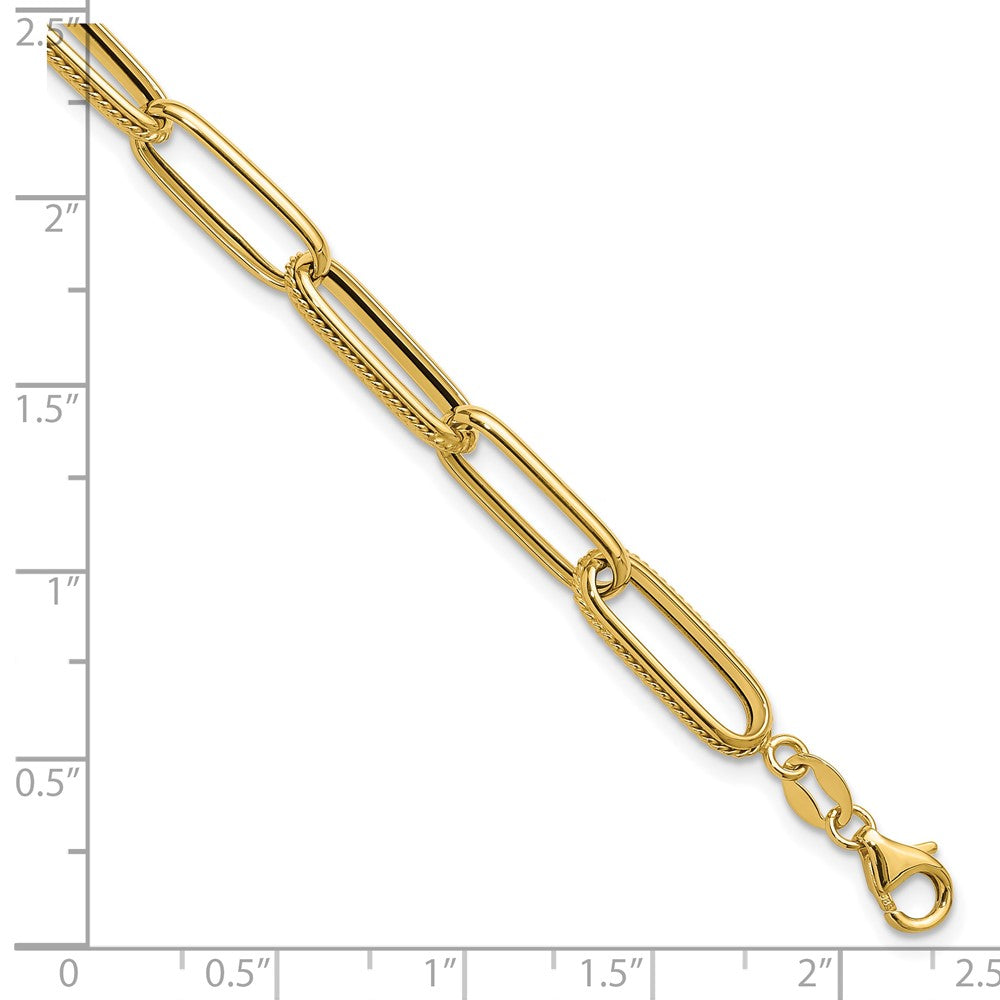 14K Yellow Gold Polished Fancy Link Bracelet