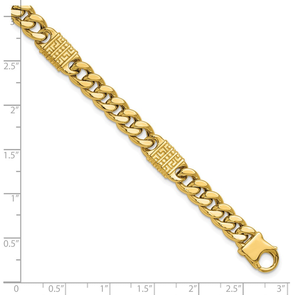 14K Yellow Gold Polished With Design Fancy Link Men'S Bracelet