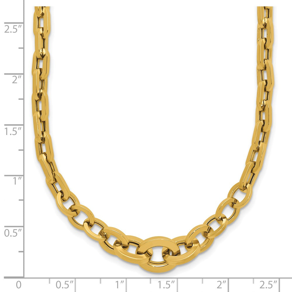 14K Yellow Gold Polished Fancy Graduated Link Necklace
