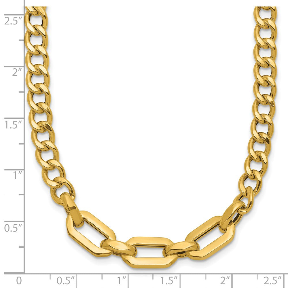 14K Yellow Gold Polished Fancy Link Necklace
