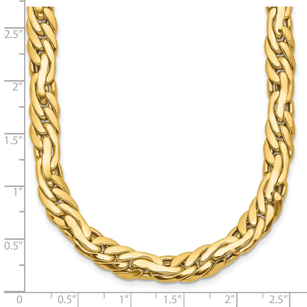 14K Yellow Gold Polished 7.5mm Fancy Link Necklace