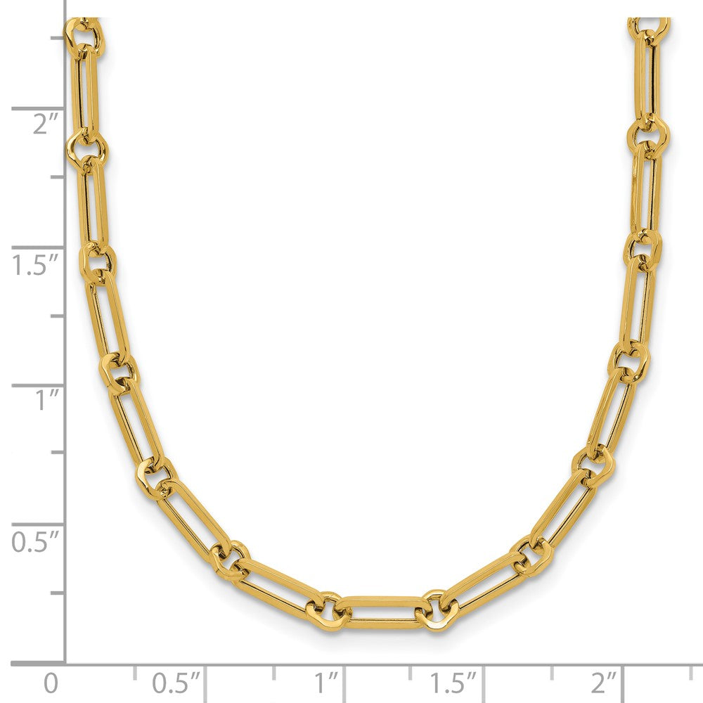 14K Yellow Gold Polished Fancy Paperclip Link Necklace