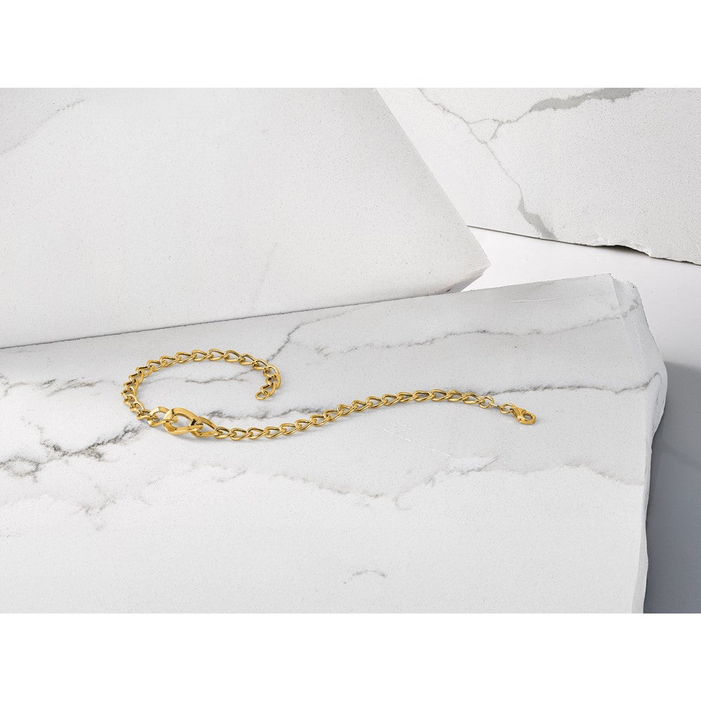 14K Yellow Gold Polished Fancy Curb Link Bracelet