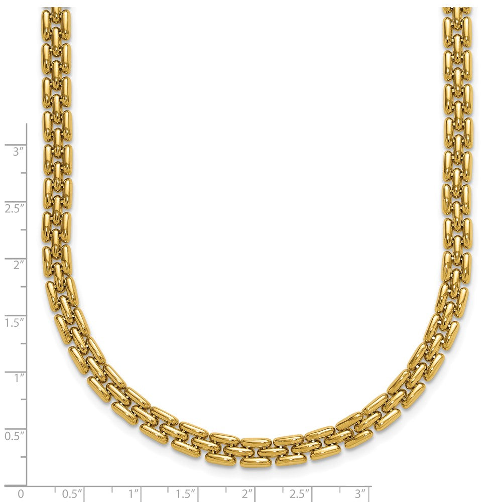 14K Yellow Gold Polished 6.3mm Fancy Link Necklace