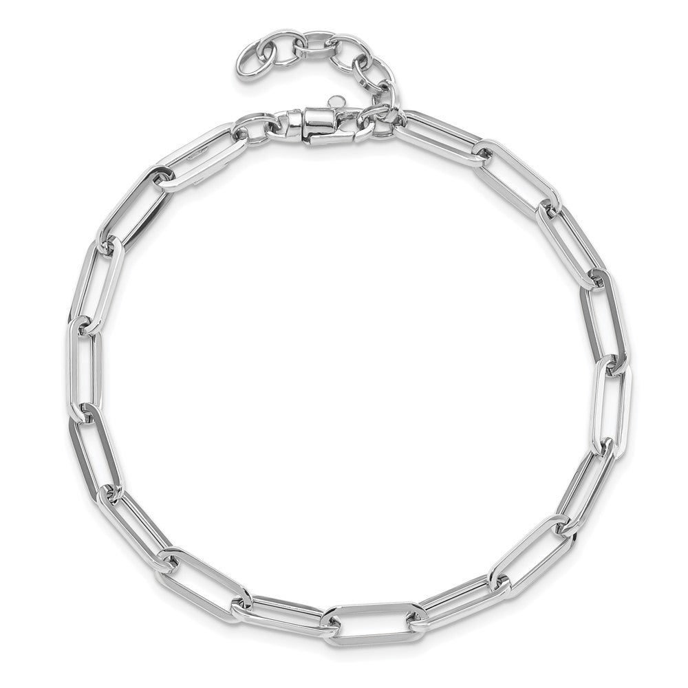 14K White Gold Polished Fancy Link With 1In Ext Bracelet