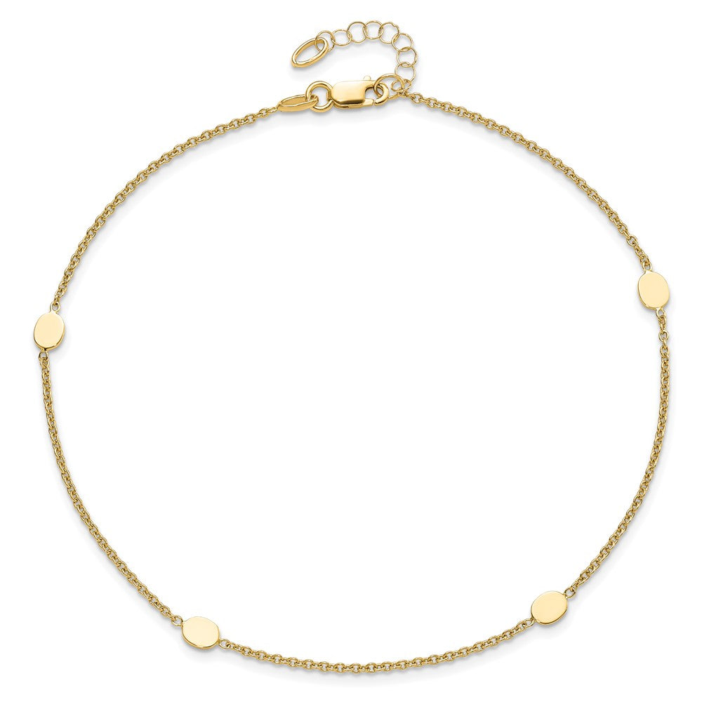 14K Yellow Gold Polished W/1In Ext. Anklet