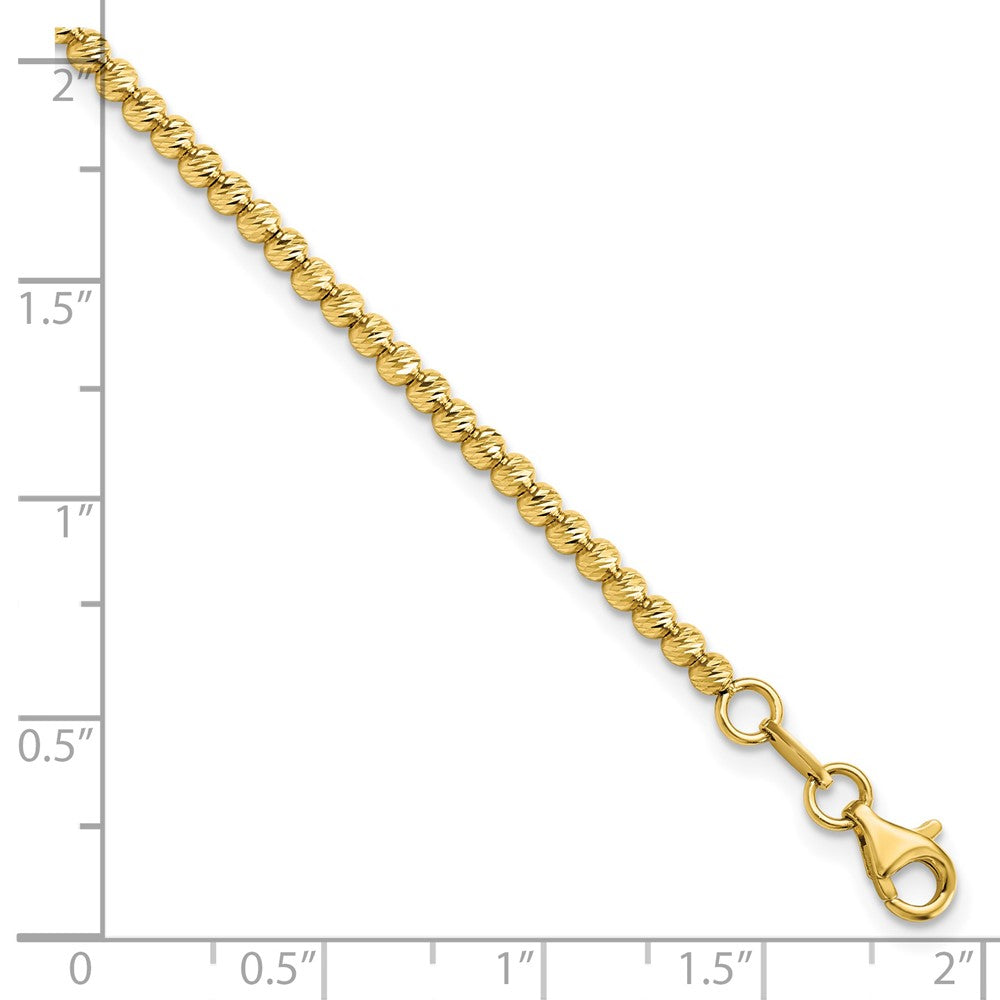 7.5 Inch 14K D/C Beaded Bracelet