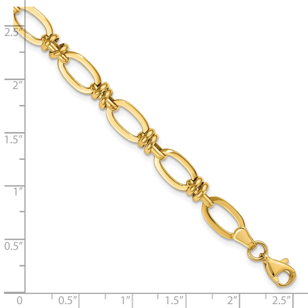 7.5 Inch 14K Polished Fancy Link Bracelet