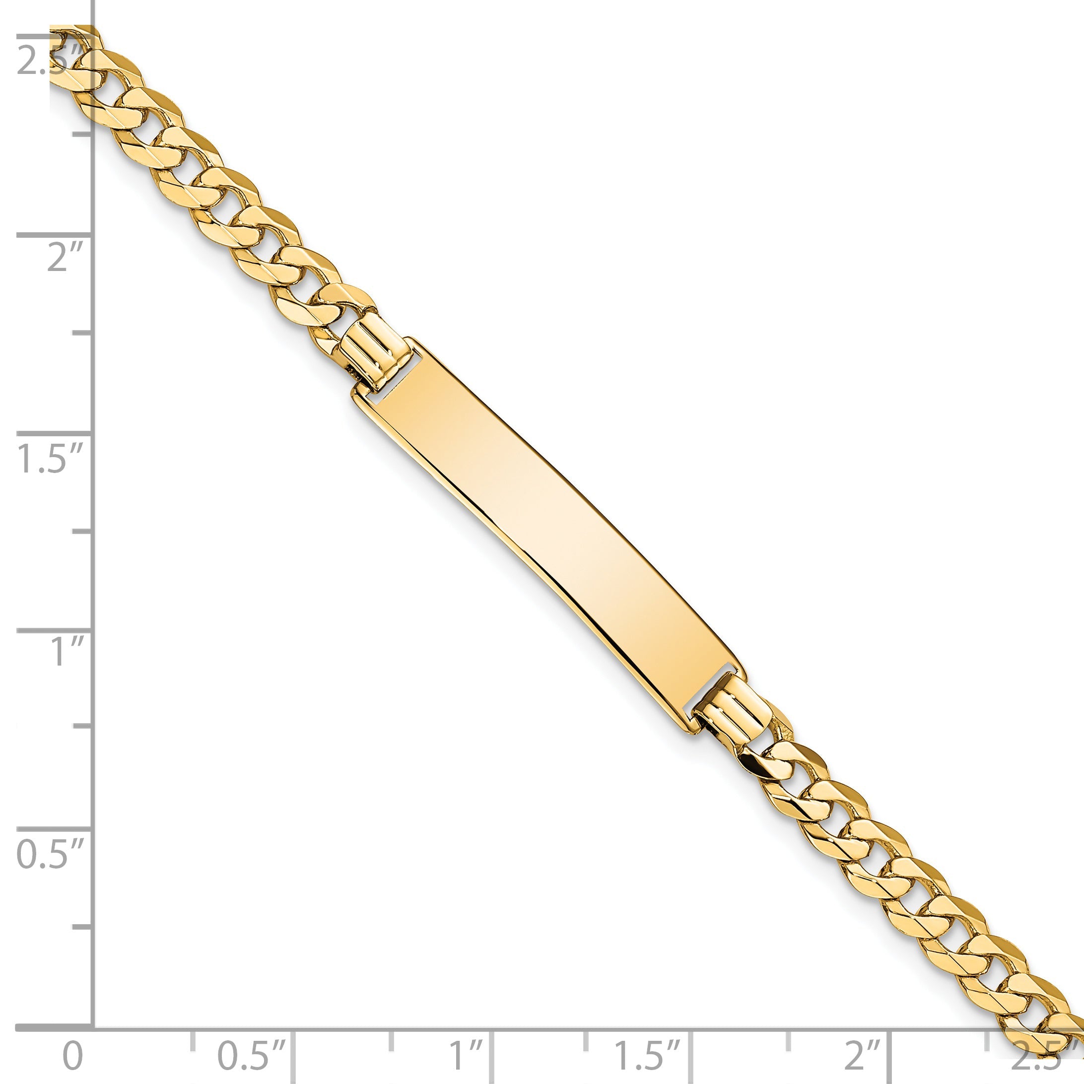 8 Inch 14K Flat Curb Link Id Bracelet