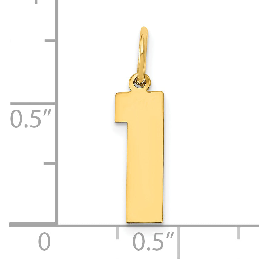 14k Yellow Gold 14k Medium Polished Number 1 Charm