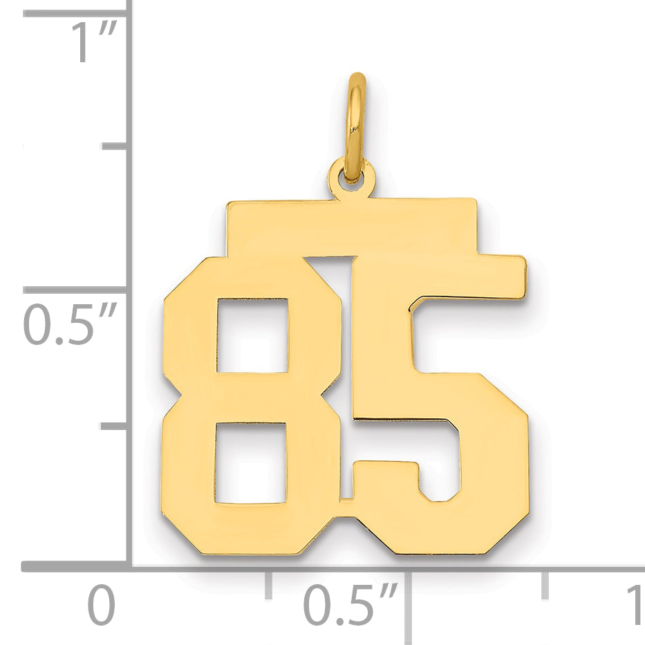 14K Yellow Gold Medium Polished Number 85 Charm