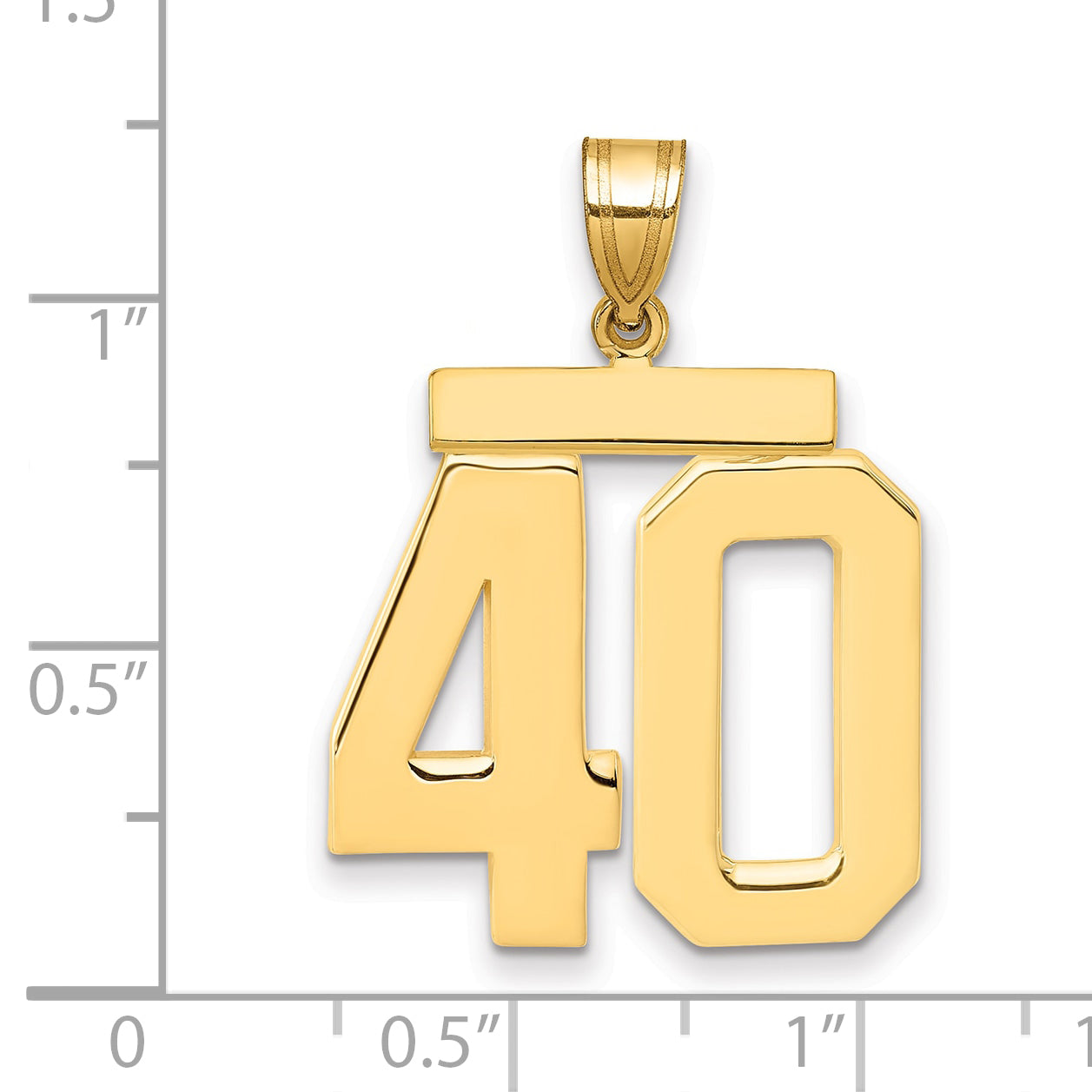 10K Yellow Gold Large Polished Number 40 Charm