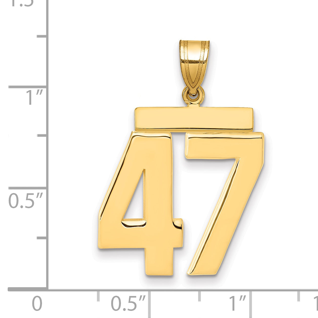 10K Yellow Gold Large Polished Number 47 Charm