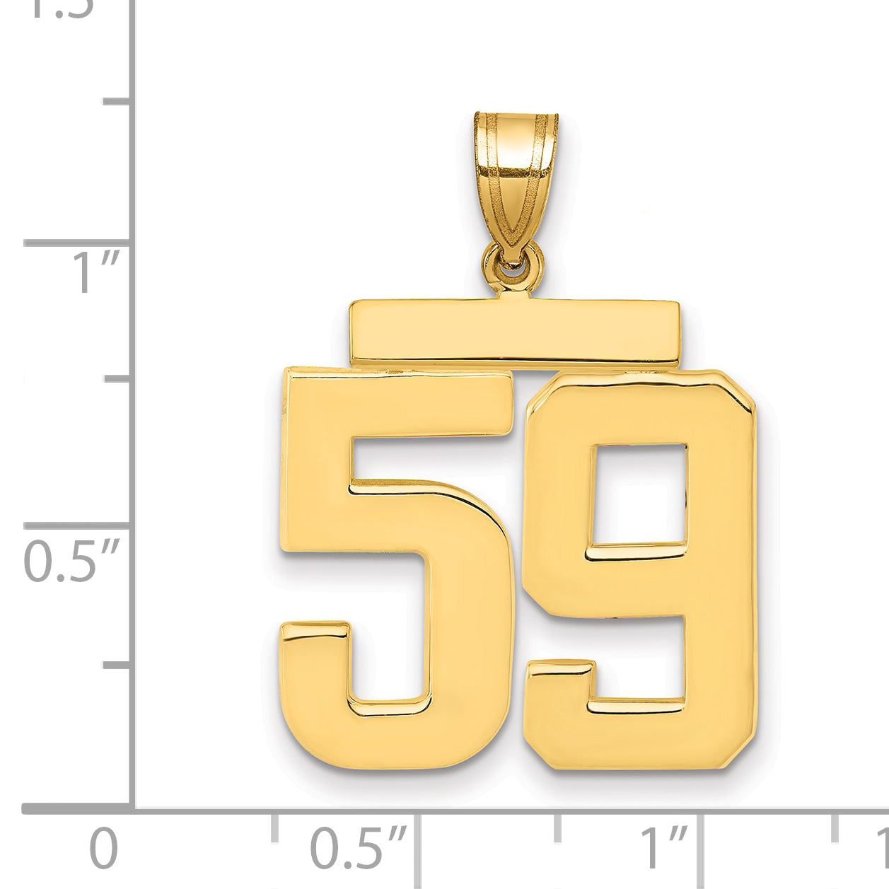 10K Yellow Gold Large Polished Number 59 Charm