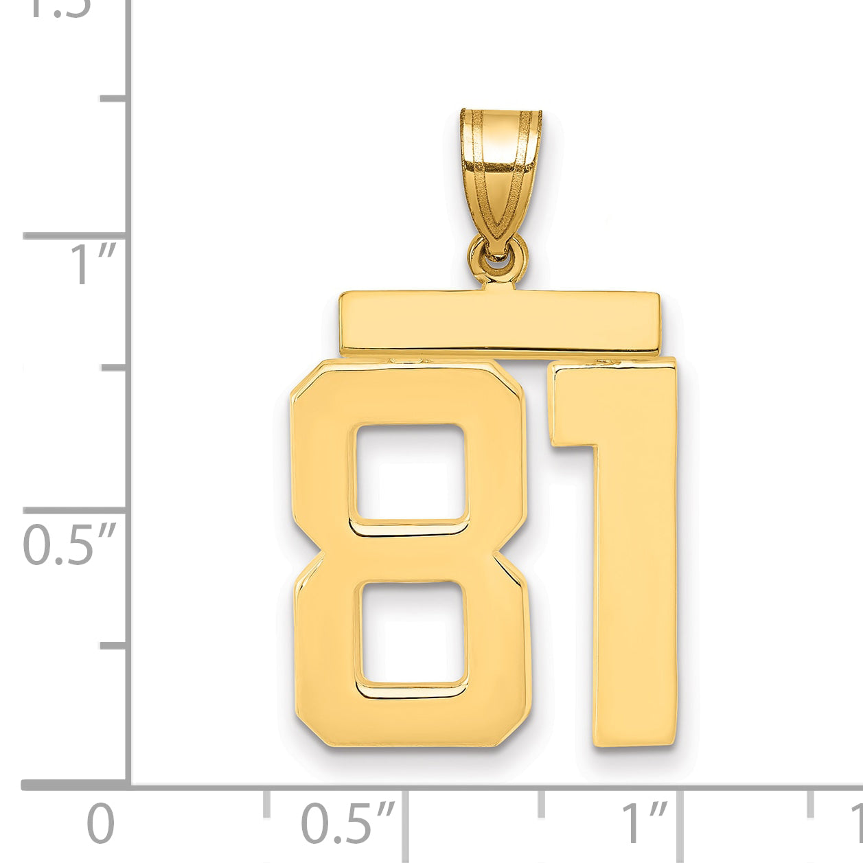 10K Yellow Gold Large Polished Number 81 Charm