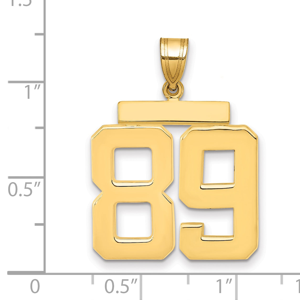 10K Yellow Gold Large Polished Number 89 Charm