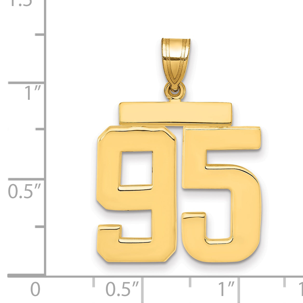 10K Yellow Gold Large Polished Number 95 Charm