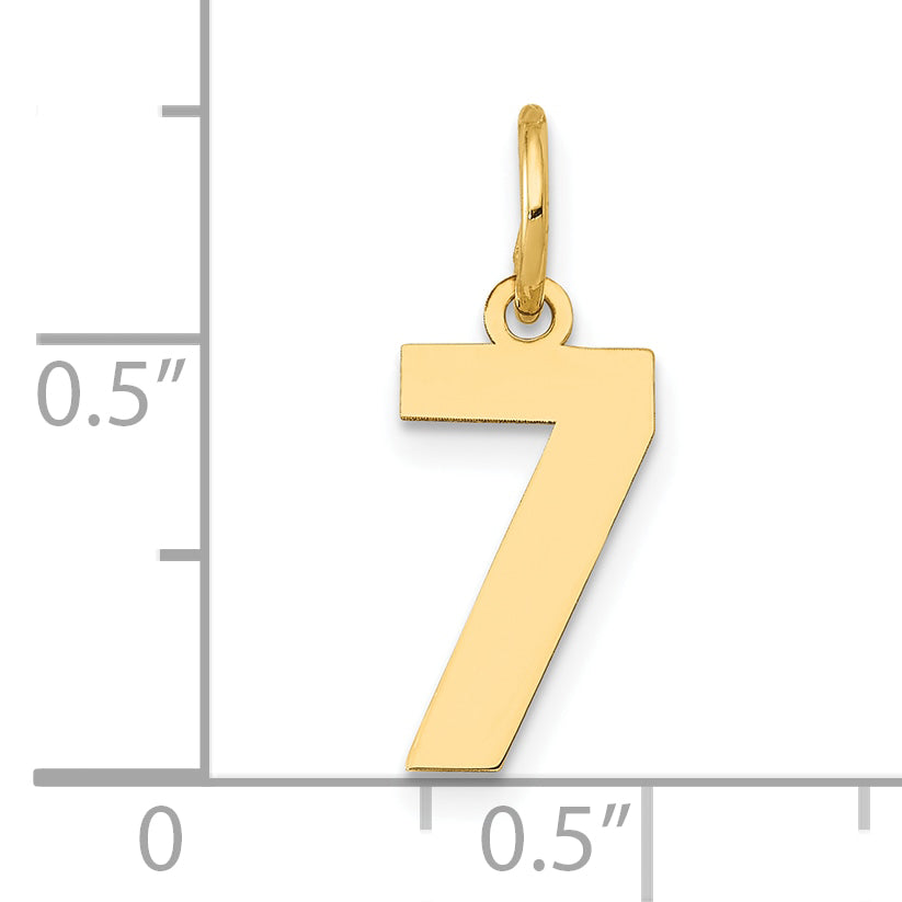 14k Yellow Gold 14k Small Polished Number 7 Charm
