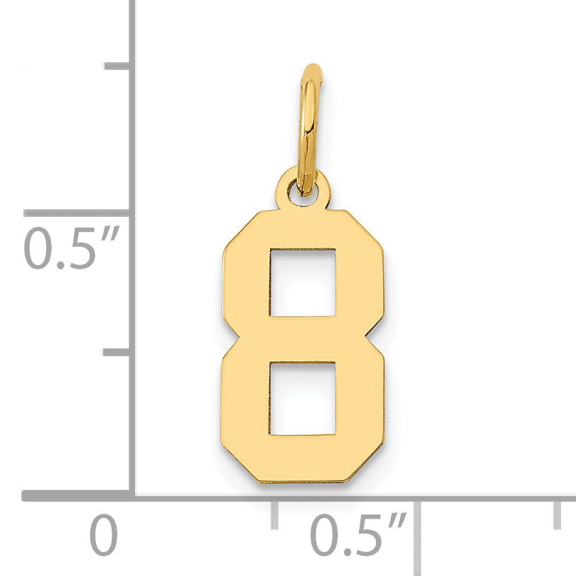 14k Yellow Gold 14k Small Polished Number 8 Charm