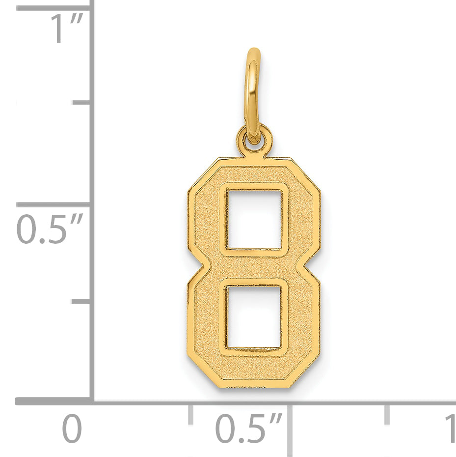 14k Yellow Gold 14k Medium Satin Number 8 Charm