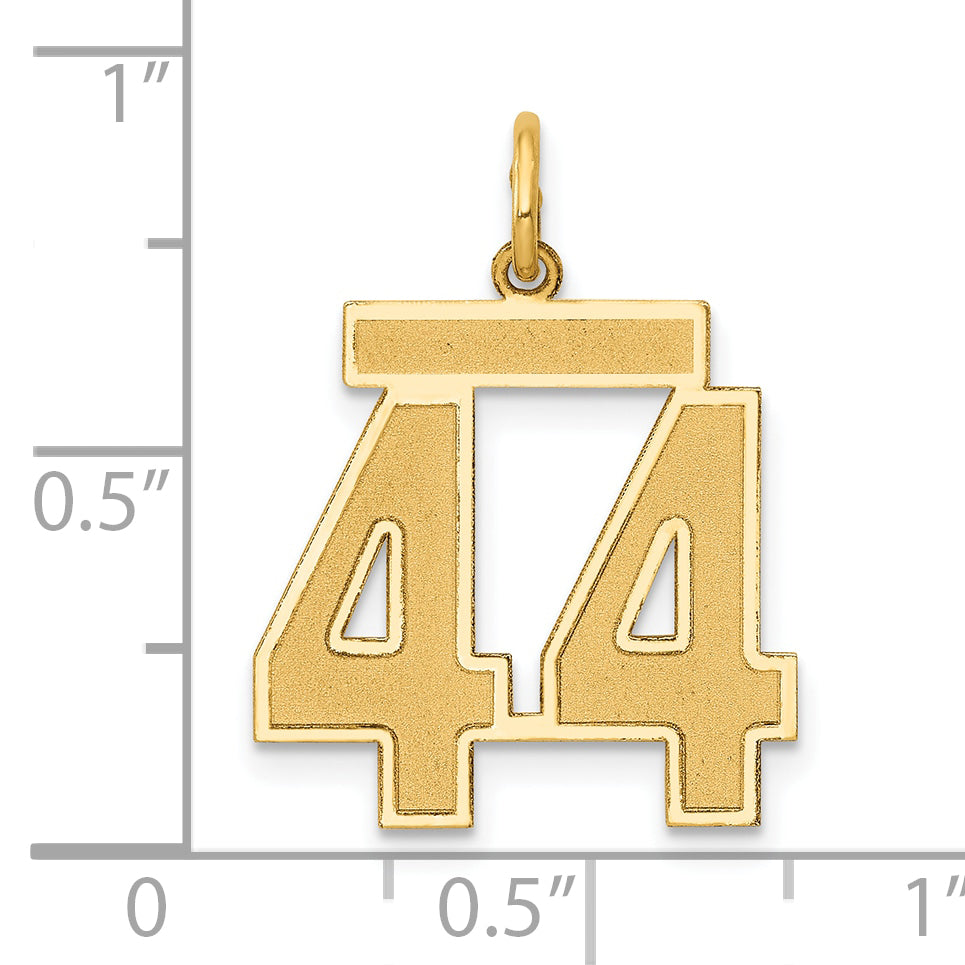 14k Yellow Gold 14k Medium Satin Number 44 Charm