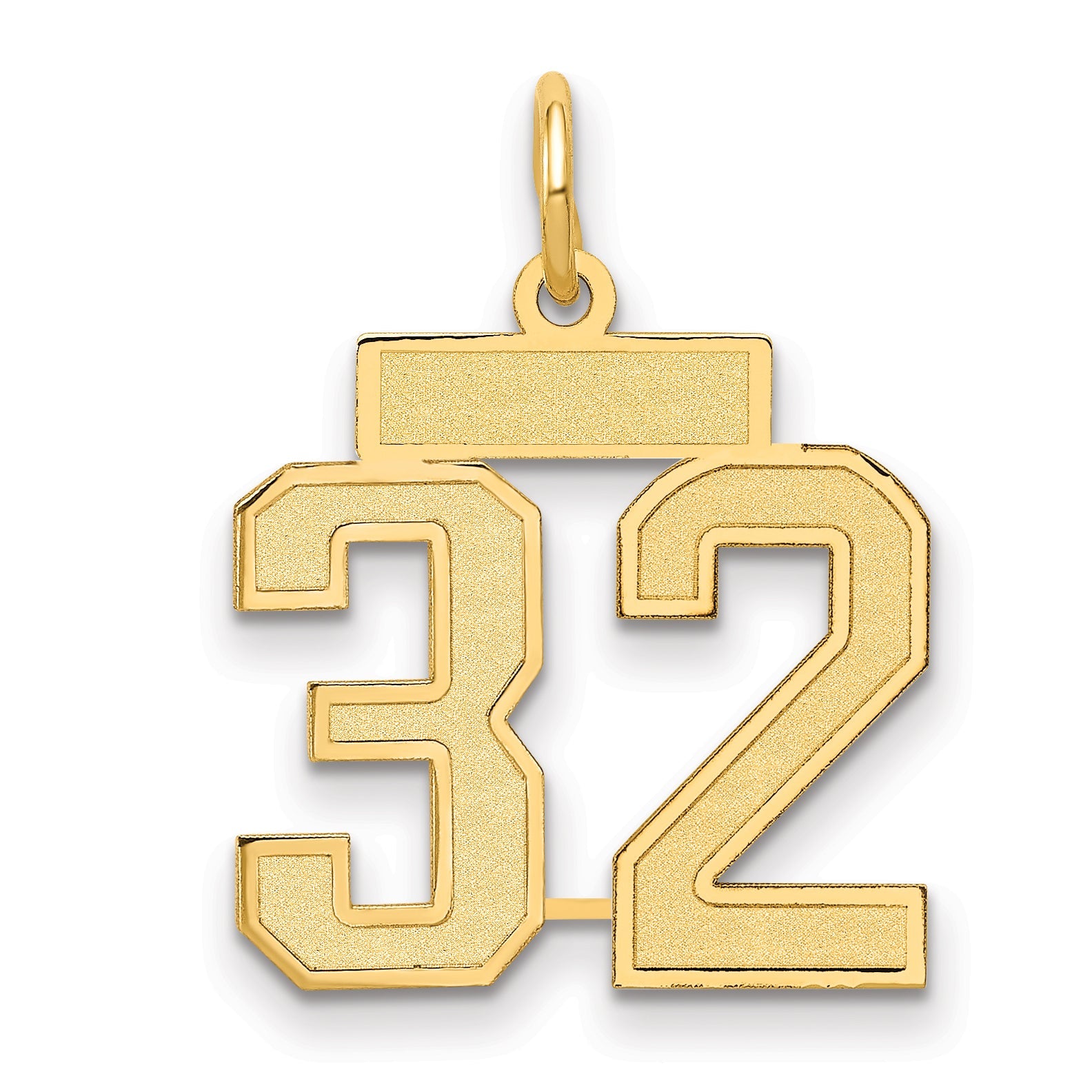 14k Yellow Gold 14k Small Satin Number 32 Charm