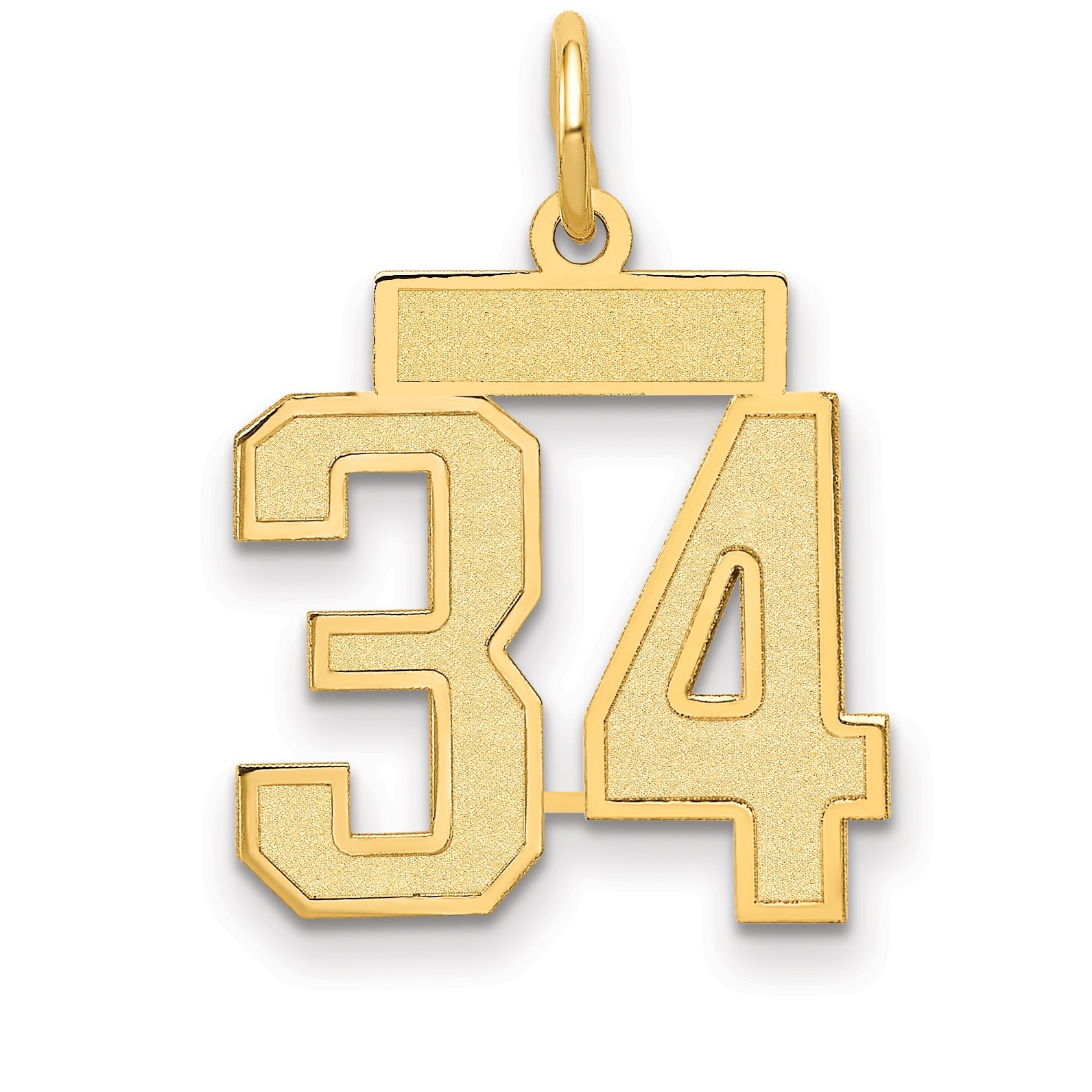 14k Yellow Gold 14k Small Satin Number 34 Charm