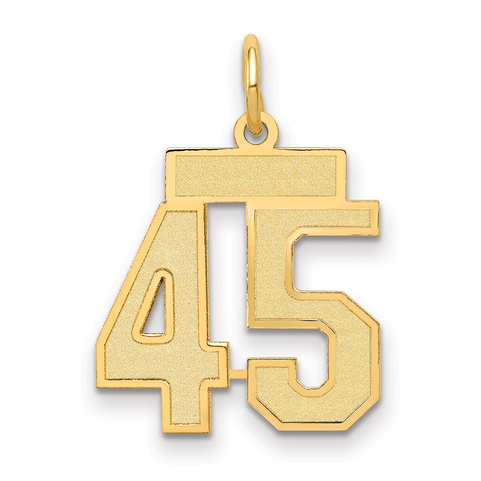 14k Yellow Gold 14k Small Satin Number 45 Charm