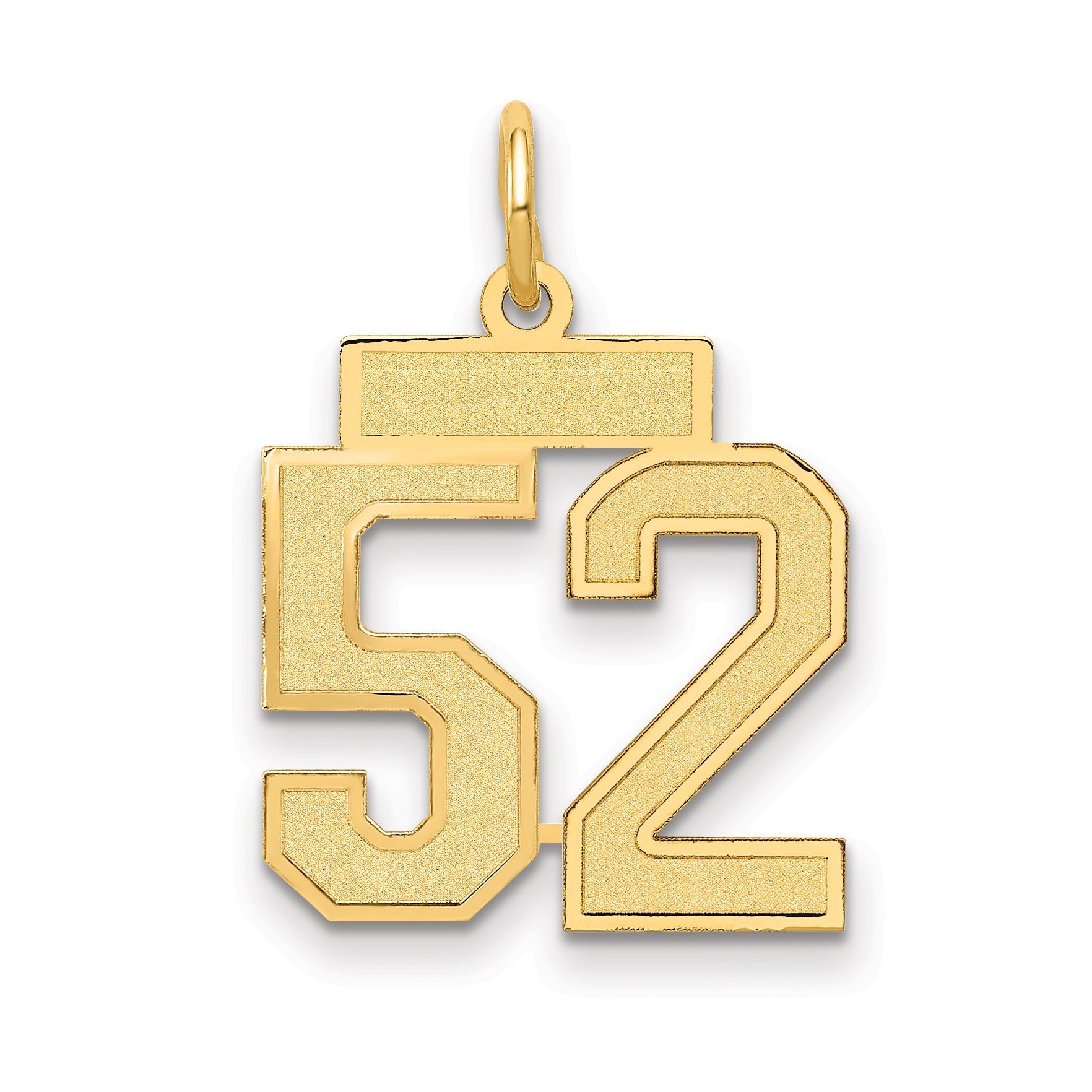 14k Yellow Gold 14k Small Satin Number 52 Charm
