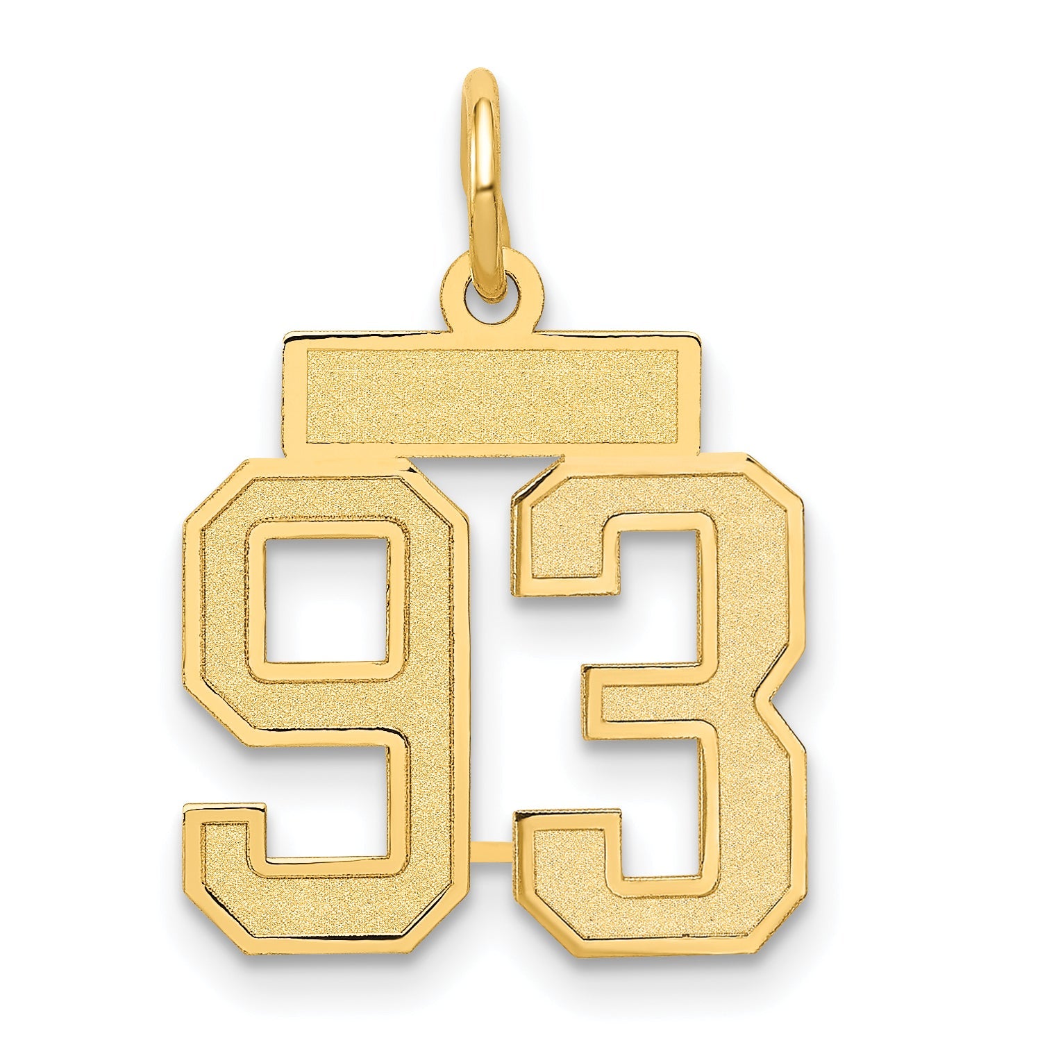 14k Yellow Gold 14k Small Satin Number 93 Charm