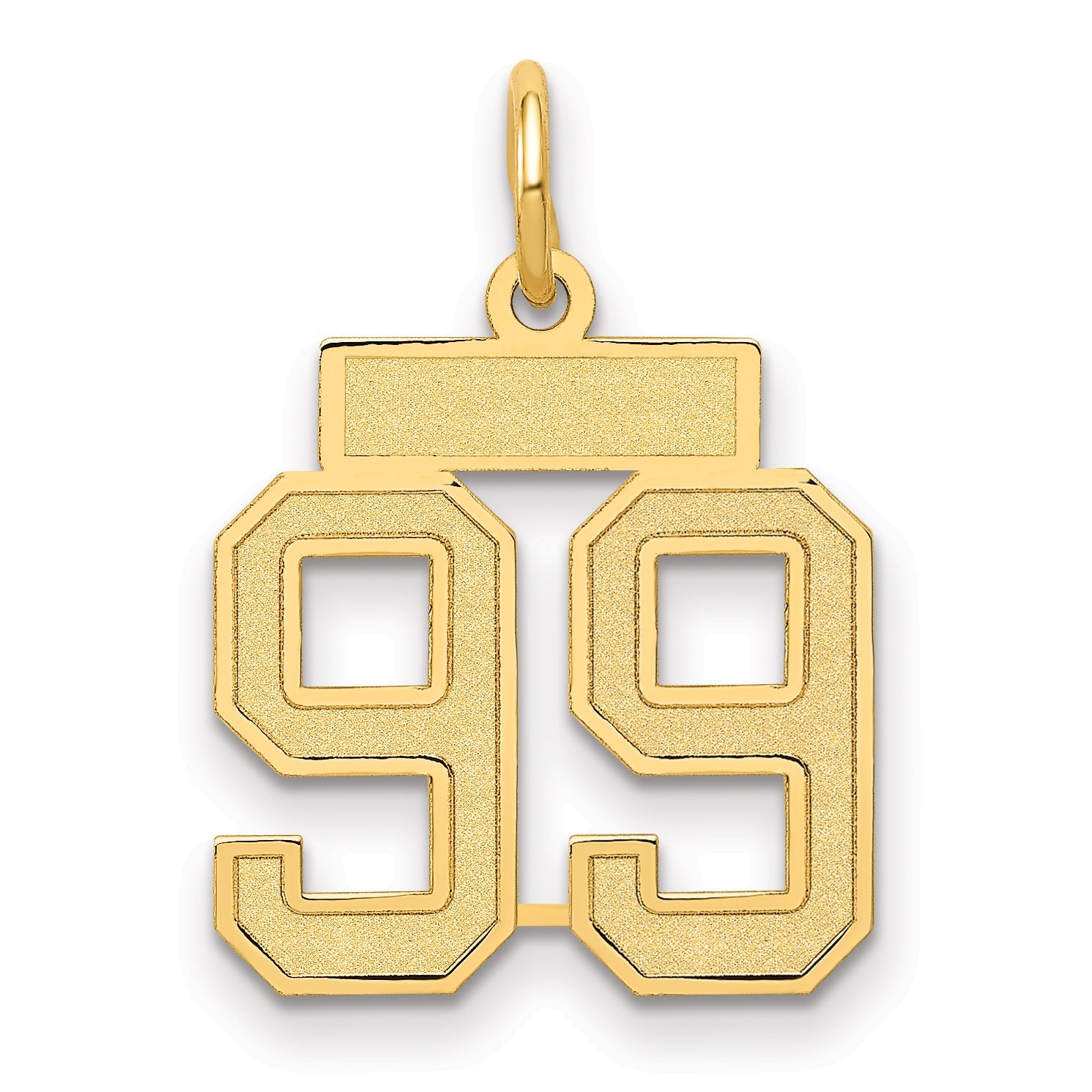 14k Yellow Gold 14k Small Satin Number 99 Charm