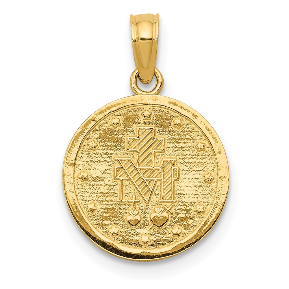 14K Yellow Gold Miraculous Medal Pendant