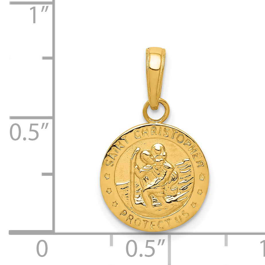 14K Yellow Gold Saint Christopher Medal Charm